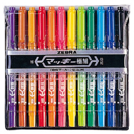 ZEBRA MO-120-MC-12C12色油性雙頭嘜克筆