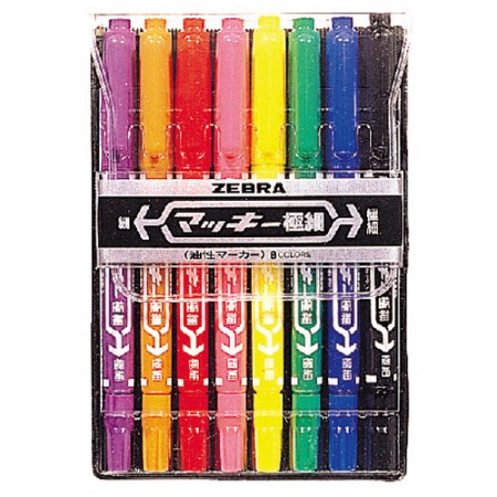 ZEBRA MO-120-MC-8C 8色組油性雙頭嘜克筆