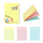 N次貼 61334 三色(黃.粉紅.藍)橫格魔術便條紙
