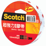 3M 669 18mm×5yds超強力棉紙雙面膠帶
