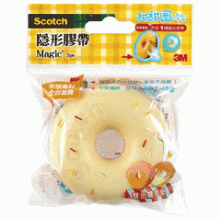3M 810-DD-5奶油+草莓甜甜圈隱形膠帶附台