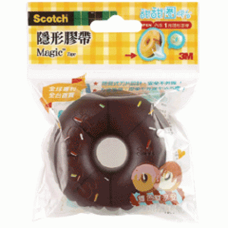 3M 810-DD-6巧克力+咖啡甜甜圈隱形膠帶附台 3M 810-DD-6巧克力+咖啡甜甜圈隱形膠帶附台