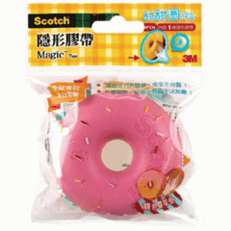 3M 810-DD-7草莓+巧克力甜甜圈隱形膠帶附台 3M 810-DD-7草莓+巧克力甜甜圈隱形膠帶附台