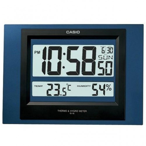 CASIO ID-16S-2DF藍數位式溫度濕度顯示掛鐘